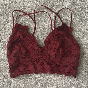 Deep Red Lace Bralette